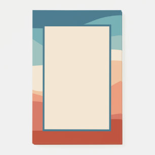 Bloco De Notas decoração de ondas coloridas do estilo retrô