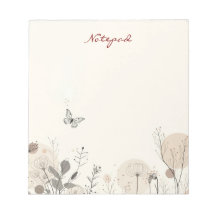 Bloco de notas decorado com ilustrações de plantas