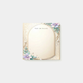 Bloco De Notas Decorative Floral Frame with Pearls Post it Notes