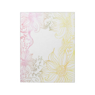 Bloco de Notas Decorativo Floral Pastel