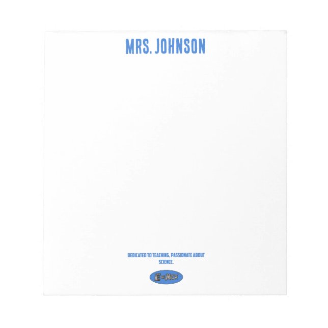 Bloco De Notas Dedicated To Teaching | Passionate About Science (Frente)