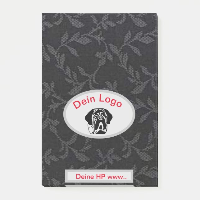 Bloco De Notas  Dein Bild Mastiff Bulldog Logo Klebezettel (Frente)