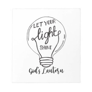 Bloco De Notas Deixe sua luz brilhar com as lanternas de Deus