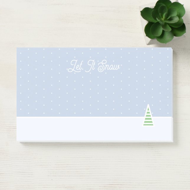 Bloco De Notas Deixem-na nevar Bolinhas azuis de gelo de árvore d (Escritótio)