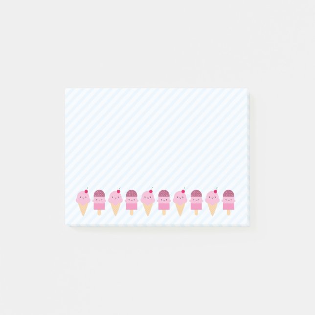 Bloco De Notas Deleites do sorvete do verão (Frente)