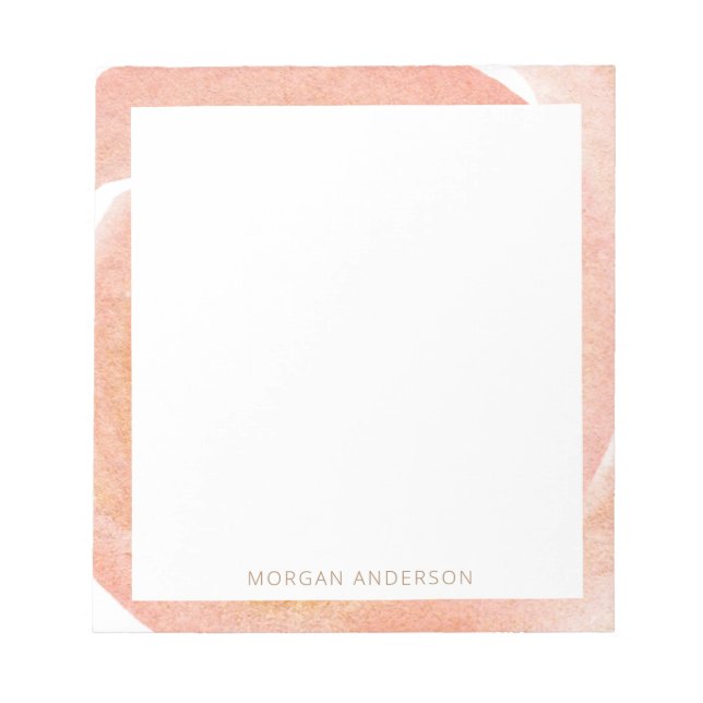 Bloco de notas delicado do monograma floral de pês (Frente)