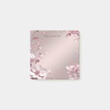 Delicate Pink Floral Post it Notes