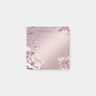 Bloco De Notas Delicate Pink Floral Post it Notes