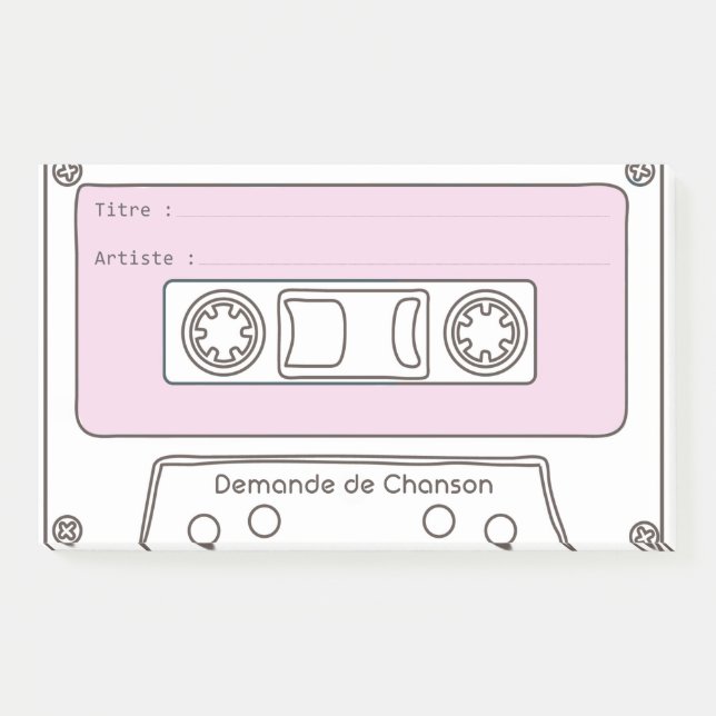 Bloco De Notas Demande de Musique "Cassette" (Frente)
