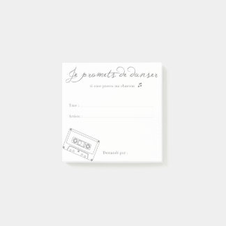 Bloco De Notas Demande Musique "Je te promets de danser"