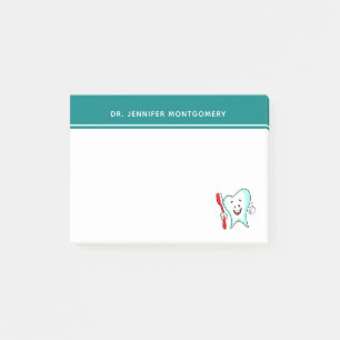 Bloco De Notas Dente feliz com cuidado dentário com escova de den