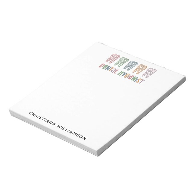 Bloco De Notas Dentes de impressão leopardo hipergienista dentári (Invertido)