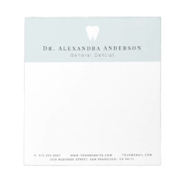 Bloco De Notas Dentes Dentista Azul e Branco