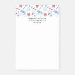 Bloco De Notas Dentes e ferramentas Dentista de padrão dentário