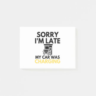 Bloco De Notas Desculpe, estou atrasado, meu carro estava carrega
