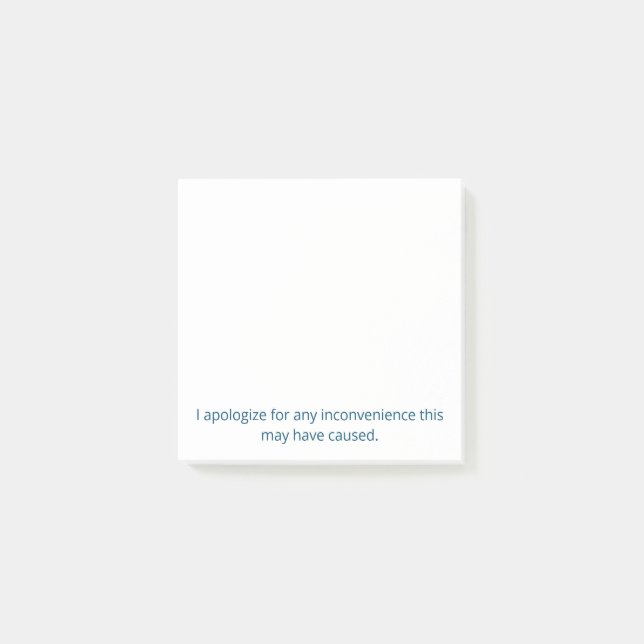 Bloco De Notas Desculpe pelas notas de Posto inconvenientes (Frente)