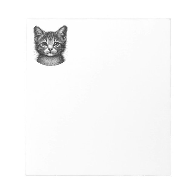 Bloco De Notas Desenho Adorável de Gato Jovem (Frente)