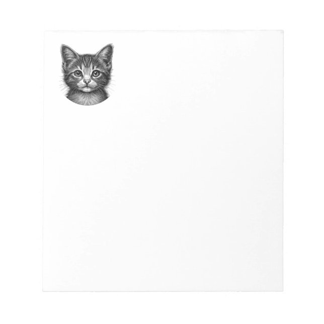 Bloco De Notas Desenho Adorável de Gato Jovem (Frente)