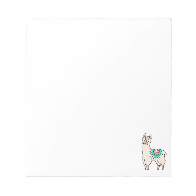 Bloco De Notas desenho animado feliz lama alpaca (Frente)