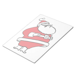 Bloco De Notas Desenho animado fofo Papai Noel alegre rindo Ho Ho