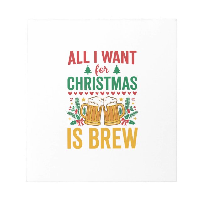 Bloco De Notas Desenho da Bebida de Férias Christmas Brew (Frente)