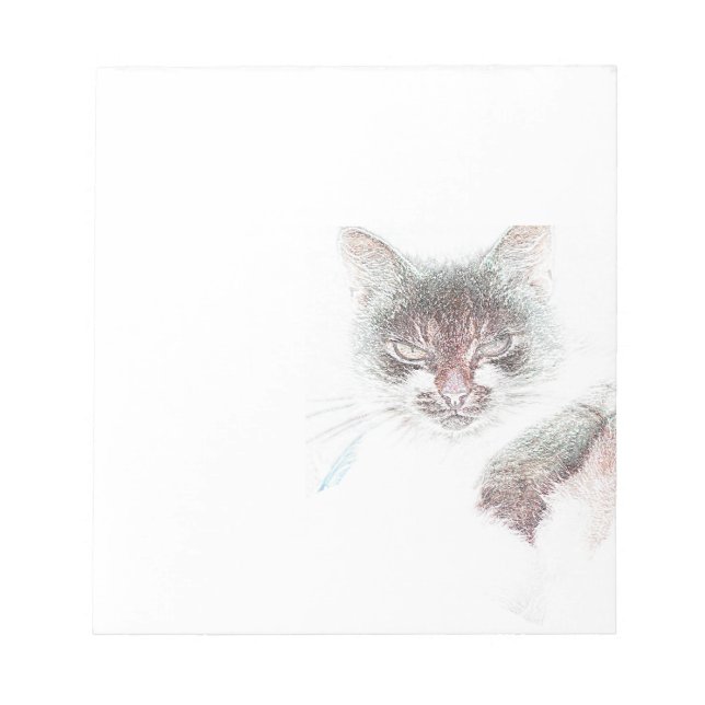 Bloco De Notas Desenho Da Cara Do Cate Cute Zangado (Frente)