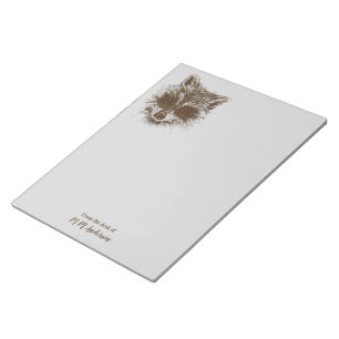 Bloco De Notas Desenho da criatura da floresta do guaxinim