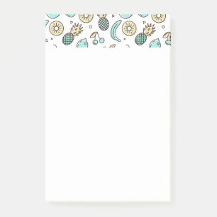 Bloco De Notas Desenho da Linha de Sumário do Padrão de Fruta Bon