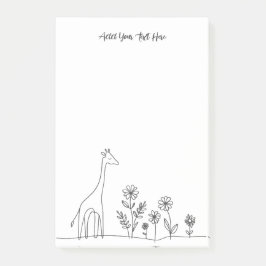 Bloco De Notas Desenho de Arte da Flores de Girafa Minimalista
