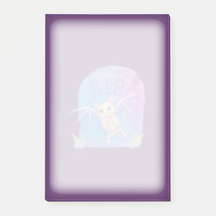 Bloco De Notas Desenho de Bat Skeleton RIP Gravestone Halloween