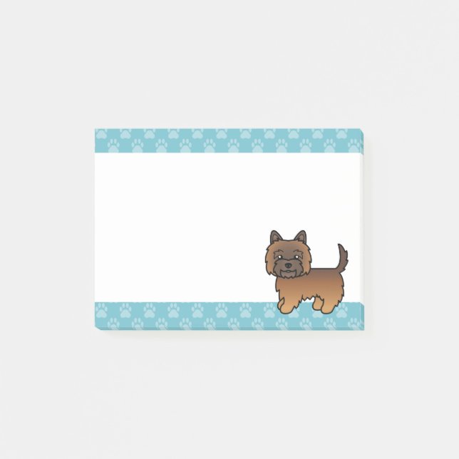 Bloco De Notas Desenho de Cachorro de Cartoon Terrier Cairn Tigra (Frente)
