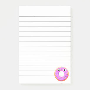 Bloco De Notas Desenho de Donut Com Olhos e Confeitos Lote 4x6