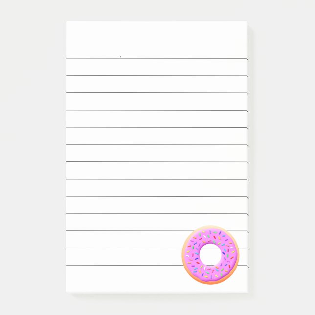Bloco De Notas Desenho de Donut Fofo Com Confeitos (Frente)
