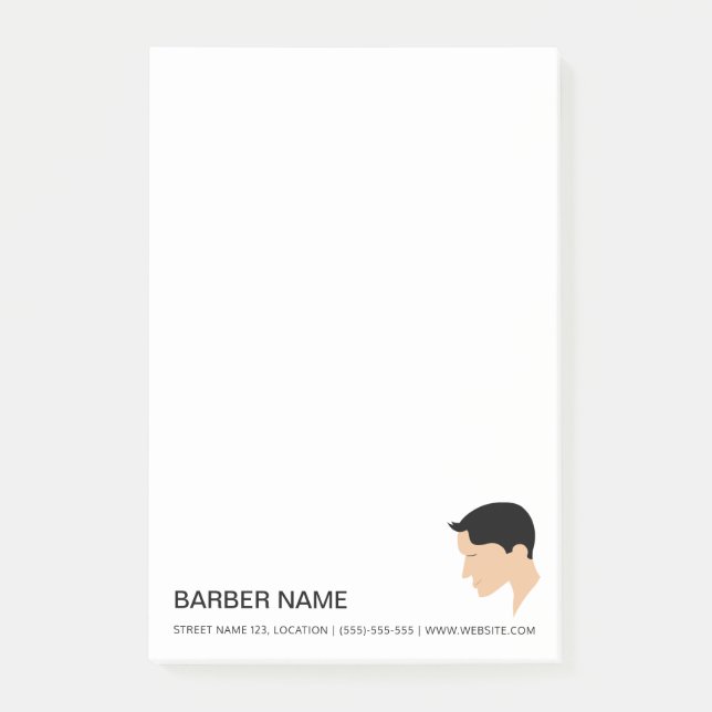 Bloco De Notas Desenho de Estilo de Cabelo Masculino Clássico Bar (Frente)