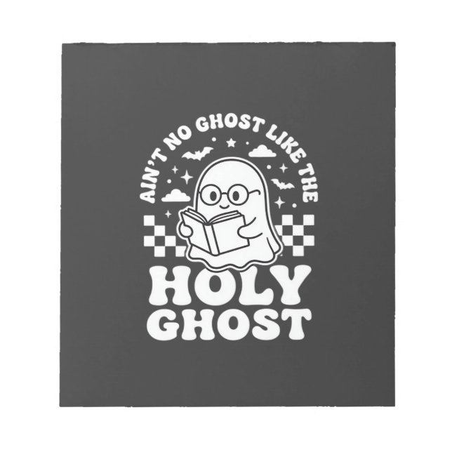 Bloco De Notas Desenho de Fantasma de Halloween Retro Espírito Sa (Frente)