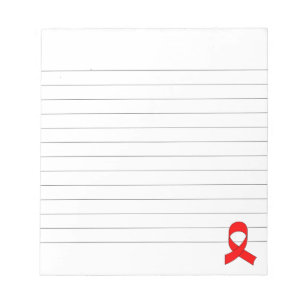 Bloco De Notas Desenho de Fita Vermelha Lined