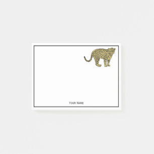 Bloco De Notas Desenho de Gato Malhado Leopardo Onça Vintage