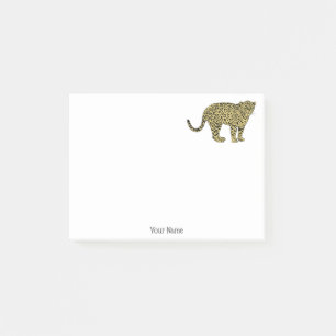Bloco De Notas Desenho de Gato Malhado Leopardo Onça Vintage