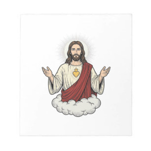 Bloco De Notas Desenho de Gravura Vintage Devocional do Sagrado C