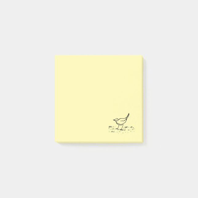 Bloco De Notas Desenho de Linha à Caneta Early Bird (Frente)