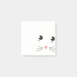 Bloco De Notas Desenho de linha de rosto de gato