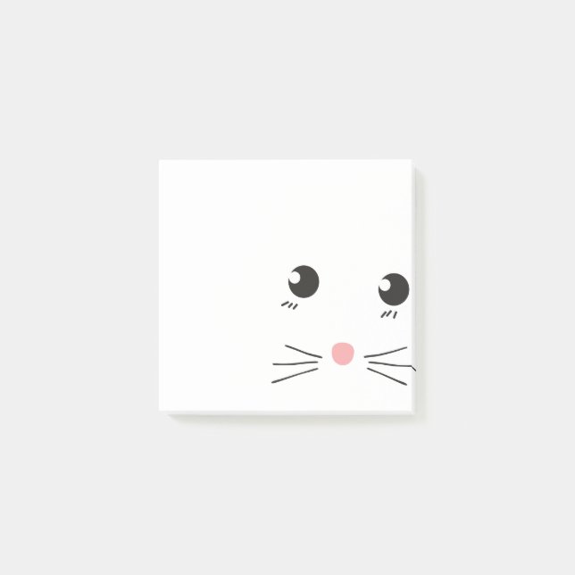 Bloco De Notas Desenho de linha de rosto de gato (Frente)