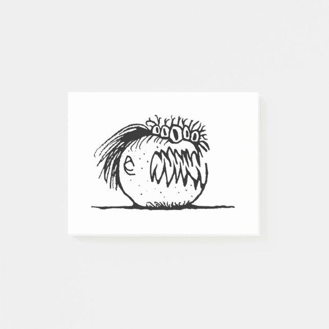 Bloco De Notas Desenho de monstro fantasma feio (Frente)