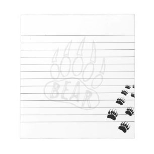 Bloco De Notas Desenho de Pegada de Urso com Linhas