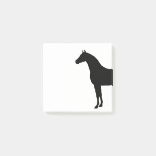 Bloco De Notas Desenho de Silhueta de Cavalo Elegante de Leão Neg
