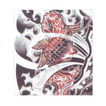 Desenho de Tatuagem Koi Vermelho