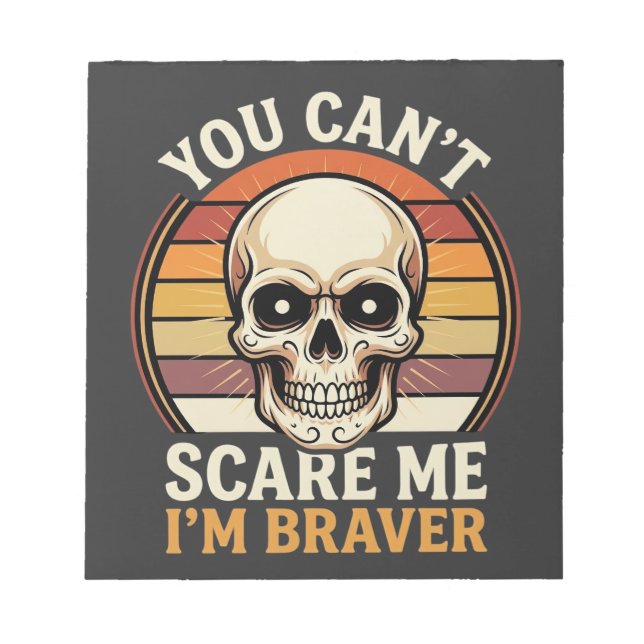 Bloco De Notas Desenho de Terror Halloween Mais Ousado Crânio Ret (Frente)