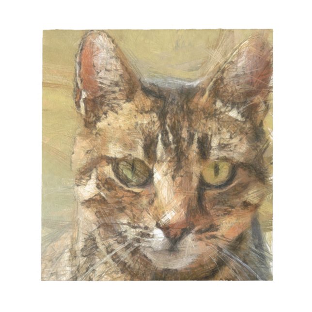 Bloco De Notas Desenho do Lápis do Tabby Cat (Frente)