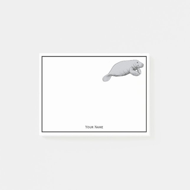 Bloco De Notas Desenho do Vintage Manatee (Frente)