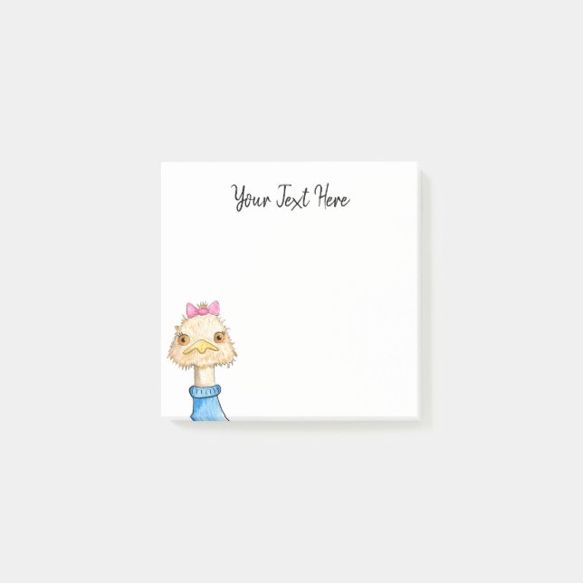 Bloco De Notas Desenho engraçado personalizado do pássaro (Frente)